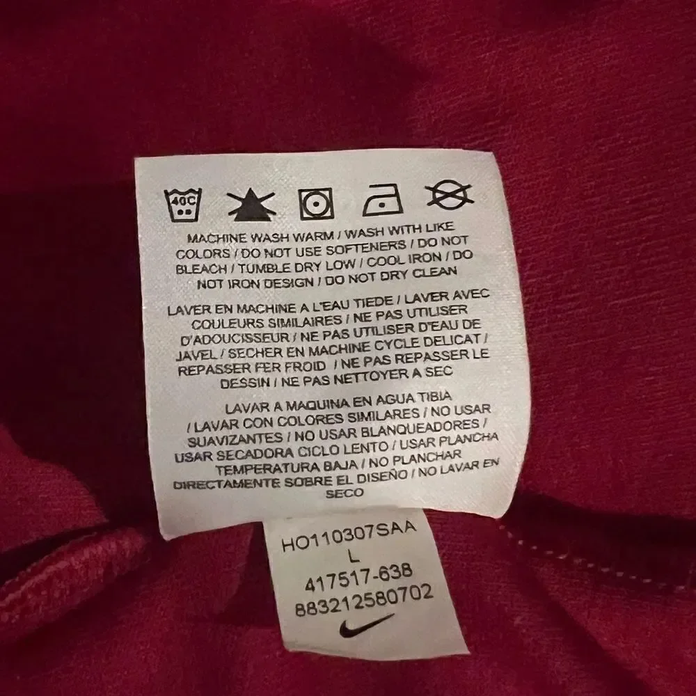Nike Golf Mens Red Quarter Zip Dri Fit Long Sleeve Shirt Lightweight Large EUC